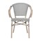 Merrick Lane Mael Stacking Thonet Bistro Style Chair with Arms, Textilene Seat, and Bamboo Finished Metal Frame for Indoor/Outdoor Use